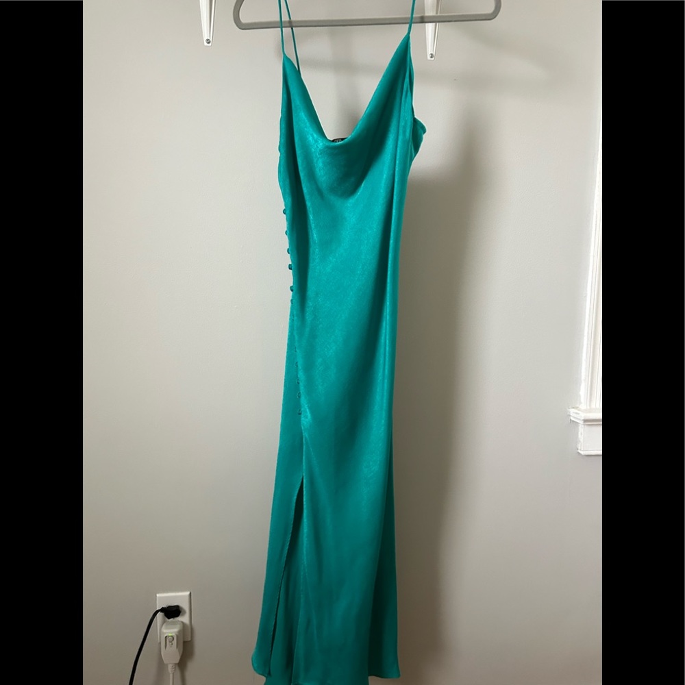 Green Zara midi dress